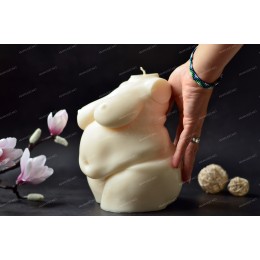 Silicone mold - 20 cm/8'' Super chubby Woman torso 3D - for making soaps, candles and figurines