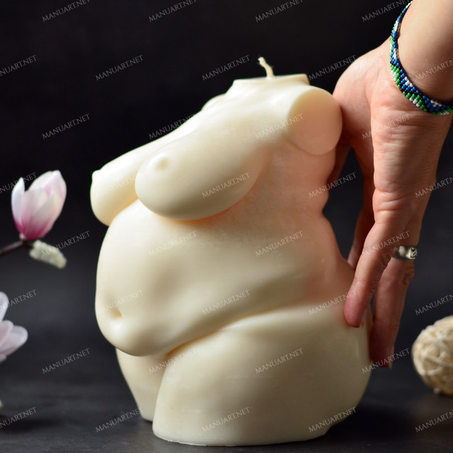 Silicone mold - 20 cm/8'' Super chubby Woman torso 3D - for making soaps, candles and figurines