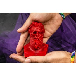 Silicone mold - Hercules half Skull Face bust - for making soaps, candles and figurines