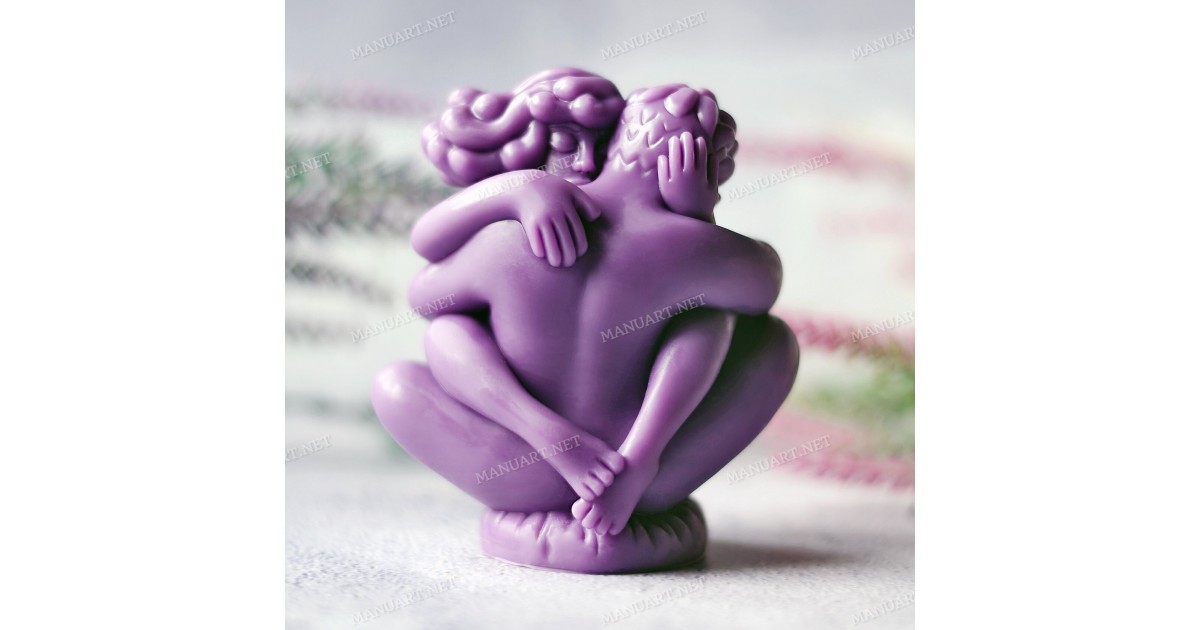 Silicone Mold - Embracing Lovers 100mm - for Making Soaps, Candles and Figurines