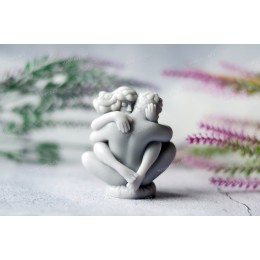 Silicone mold - Embracing Lovers 75mm - for making soaps, candles and figurines