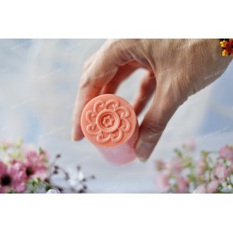 Silicone mold - Flower mandala pillar cylinder 100mm - for making soaps, candles and figurines