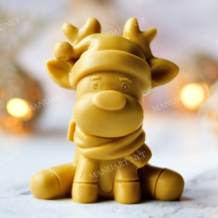 Silicone mold - Cute Christmas reindeer - for making soaps, candles and figurines