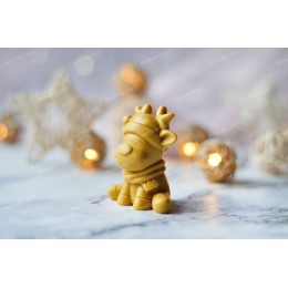 Silicone mold - Cute Christmas reindeer - for making soaps, candles and figurines
