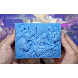 Silicone mold - BIG Nativity of Jesus 2D - for making soaps, candles and figurines