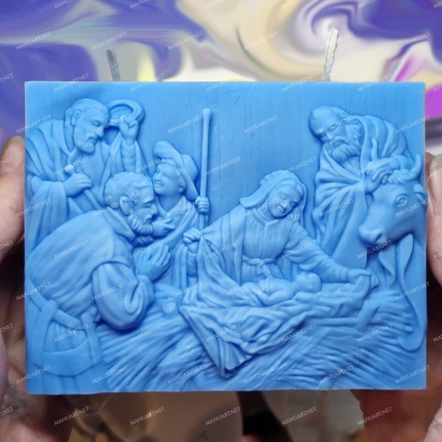 Silicone mold - BIG Nativity of Jesus 2D - for making soaps, candles and figurines