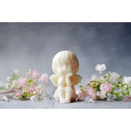 Silicone mold - Sitting Angel 75mm - for making soaps, candles and figurines