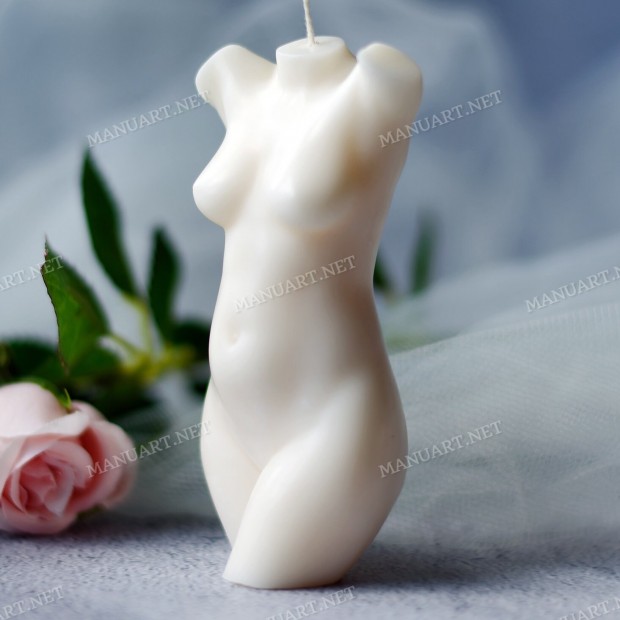 Silicone mold - Female torso with natural belly 100mm - for making soaps, candles and figurines