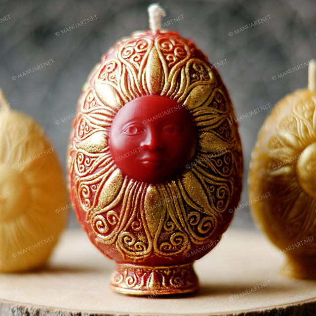 Silicone mold - Easter egg with sun 3D -100mm - for making soaps, candles and figurines