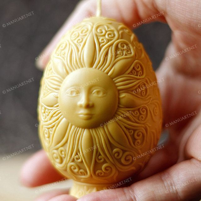 Silicone mold - Easter egg with sun 3D -75mm - for making soaps, candles and figurines