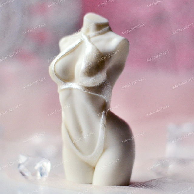 Silicone mold - Female torso in bikini 100mm - for making soaps, candles and figurines