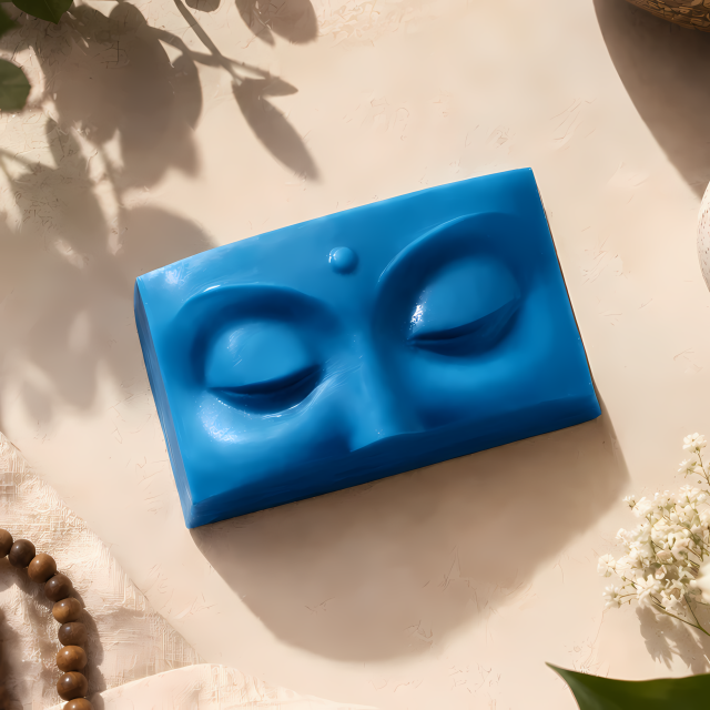 Buddha Eyes Mold for Soap Making, Candles - Serene Spiritual Face Wax Silicone Mould
