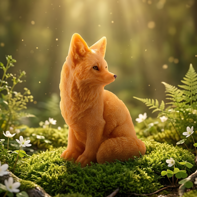 Sitting Fox Mold for Plaster, Resin, Concrete, Wax, Chocolate, Soap – Forest Animal Silicone Mould
