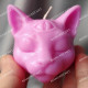 Buddha cat head mold 2inch-50mm third eye mystical, soft silicone candle mould