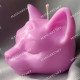 Buddha cat head mold 2inch-50mm third eye mystical, soft silicone candle mould