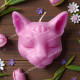 Buddha cat head mold 2inch-50mm third eye mystical, soft silicone candle mould