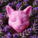 Buddha cat head mold 2inch-50mm third eye mystical, soft silicone candle mould