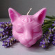 Buddha cat head mold 2inch-50mm third eye mystical, soft silicone candle mould