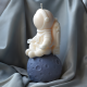 Moon Astronaut Mold Space Themed for Candles, Soap, Resin, Plaster - meditation pose Silicone Mould