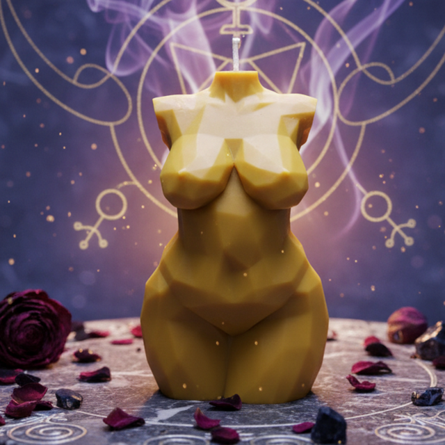 Geometric Goddess Mold, 4inch/100mm plus size torso silicone mould for candles, resin, concrete