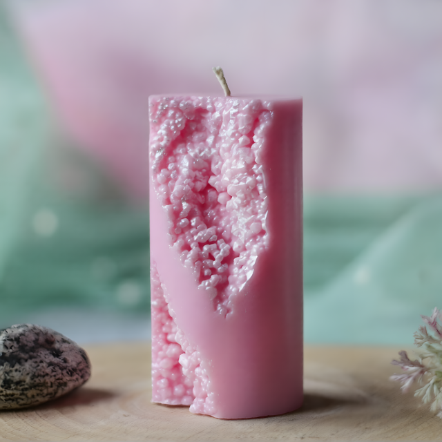 Geode Cylinder Mold for Candles, Resin, Soap, Plaster, Concrete - Crystal Pillar Silicone Mould