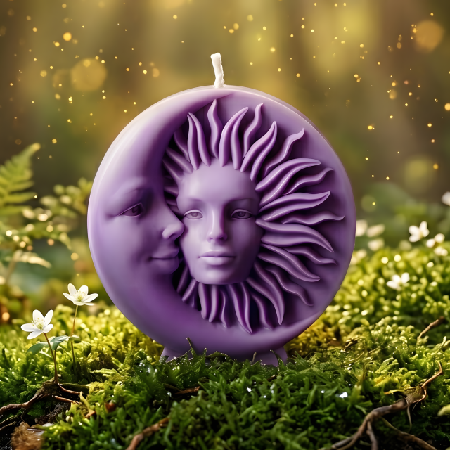 Sun and Moon Mold for Candles, Witchy Celestial Soap and Resin - Witchcraft Silicone Mould