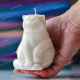 Manul Sitting Cat Mold for Candle, Soap, Resin and Chocolate - kitty silicone mould