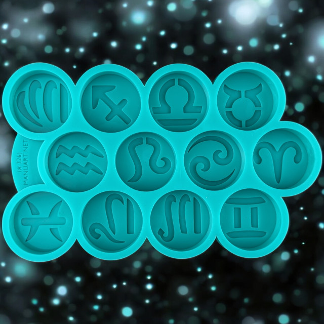 12 Zodiac Signs Tealight Mold for Candle Making, Wax Melts, Astrology Mold, Zodiac Symbols, Resin Mold, Spiritual Candle Craft