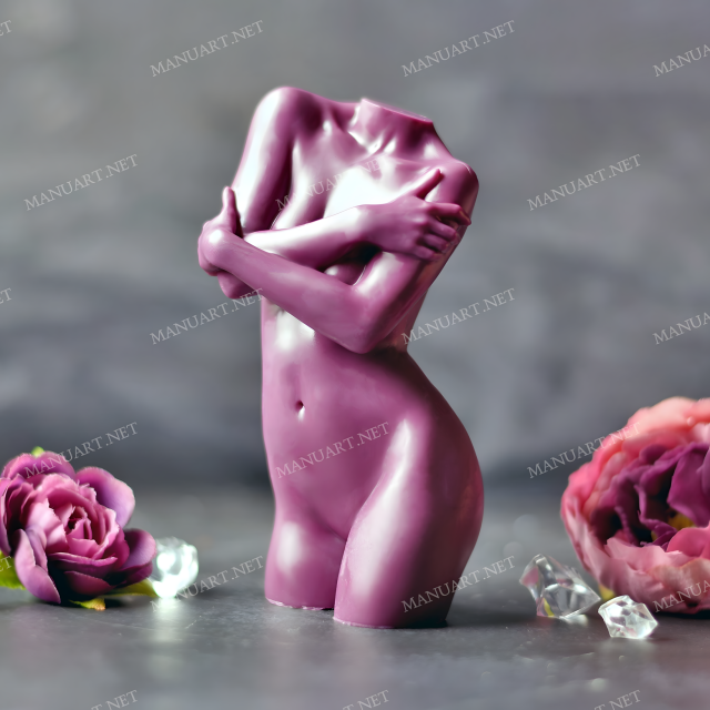Big Self Hug Woman Mold Female Body for candles, resin, soap - girl silicone mould