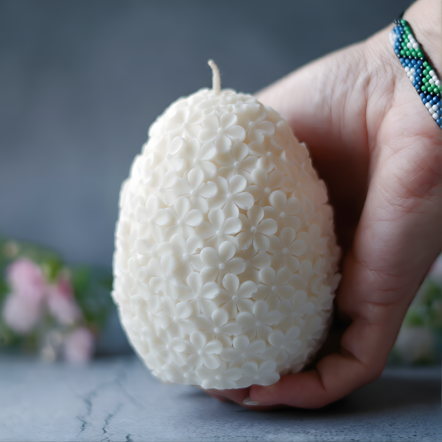 Big Egg in daisy flower mold easter for candles, soap, resin, plaster silicone mould