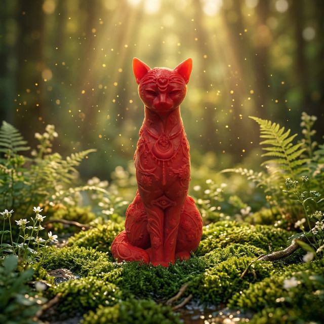 Flower Cat Mold for Candle Making, Soap, Resin, Plaster - Sitting Kitty Silicone Mould