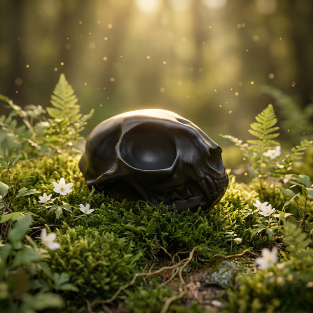 Mini Cat Skull Mold for Witch, gothic soap, candle, resin - wax melts silicone mould