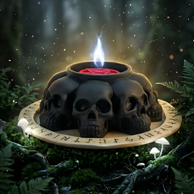 7 Skull Holder Mold for Tealight Candles, Concrete, Resin and Plaster - Halloween Gothic Mould