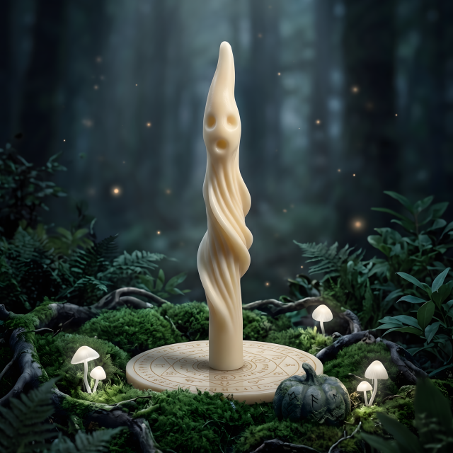 Ghost Mold for Candle, Twisted Halloween Taper in Wax, Plaster, gothic Silicone Mould