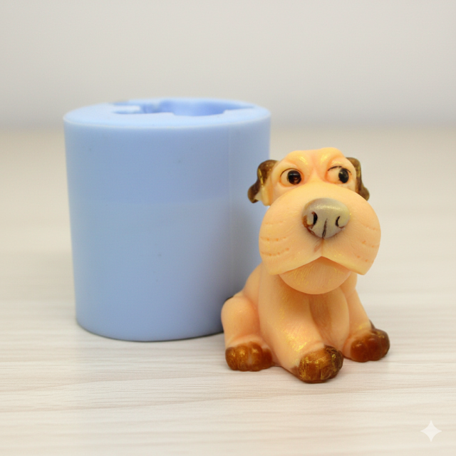 Puppy Mold for Candle, Soap, Resin, Chocolate — Dog silicone mould