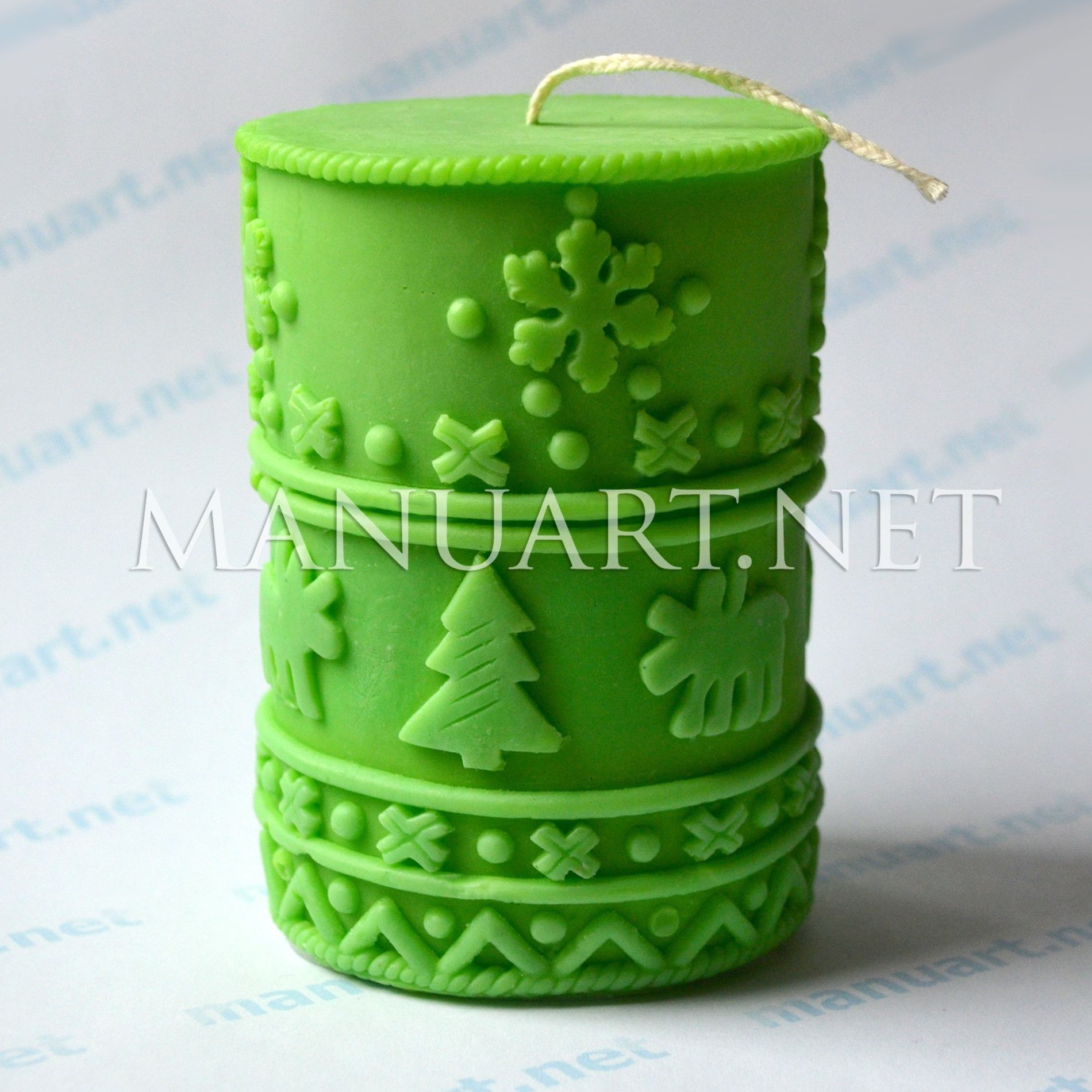 Long Cylinder Candle Silicone Mold with Snowflake Pattern