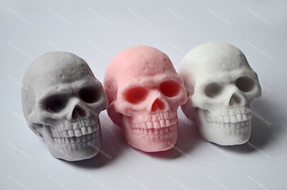 Silicone Mold - Skull 3D - for Making Soaps, Candles and Figurines